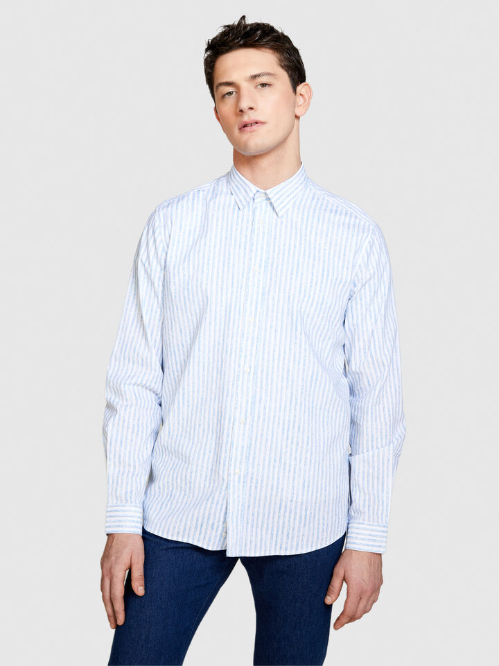 Regular fit printed shirt - men's regular fit shirts - Light Blue | Sisley image number 4